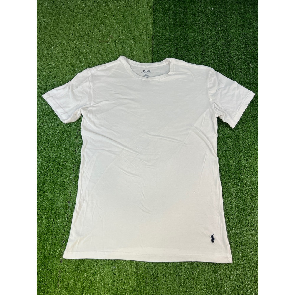 Polo Ralph Lauren Mens Slim Fit Crewneck T-Shirt White Large Cotton Pony‎ Logo